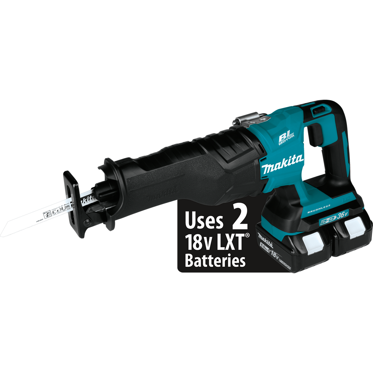 makita klapprad 36v Makita 36V (18V X2) LXT® Brushless Recipro Saw Kit (5.0Ah) - East Flat  Rock, NC