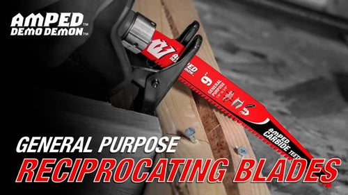 Diablo 6/9TPI AMPED™ Demo Demon™ Carbide Teeth Reciprocating Saw Blades for General Purpose Cuts
