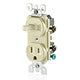 Leviton 15 Amp, 120 Volt, Duplex Style Single-Pole / 5-15R AC Combination Switch, Commercial Grade, Grounding, Side Wired, Ivory