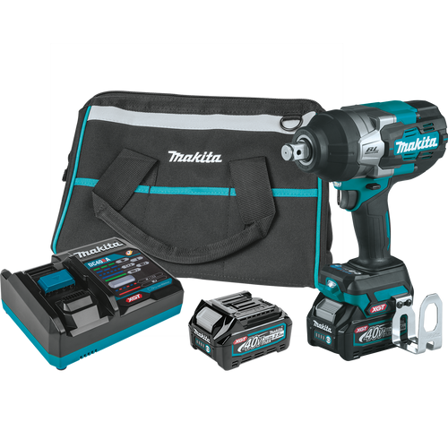 Makita GWT01D 40V max XGT® Brushless Cordless 4‑Speed High‑Torque 3/4 Sq. Drive Impact Wrench Kit w/ Friction Ring Anvil (2.5Ah)