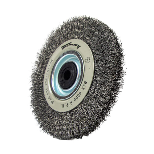 Forney Industries Command PRO Wire Wheel, Crimped, 6 in x .014 in x 1/2 in - 5/8 in